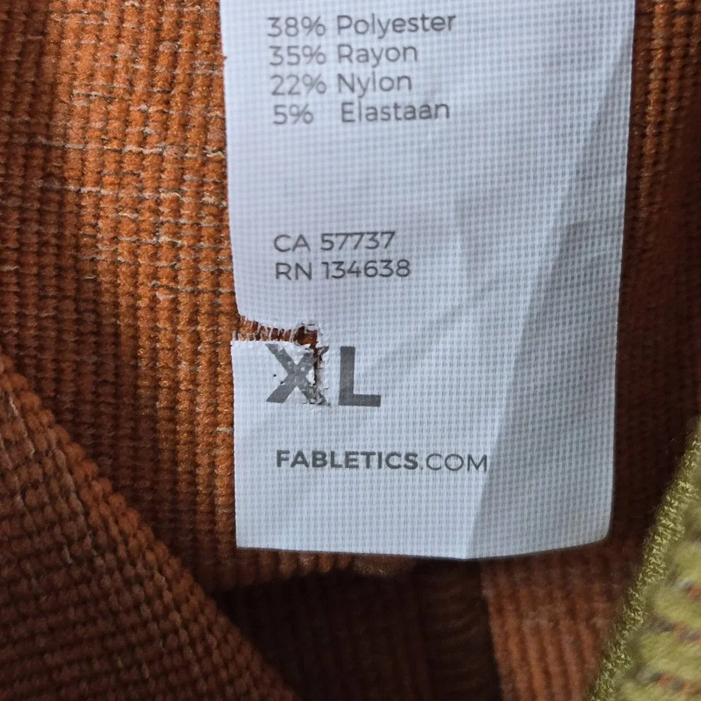 Fabletics Women Activewear Pants XL Green High Waisted Seamless Jacquard Legging